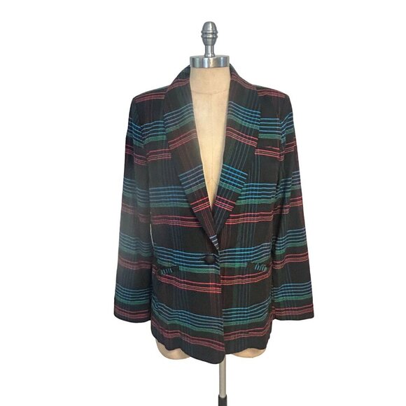 CAbi 3850 Plaid Holiday Blazer Size Large - Picture 2 of 6